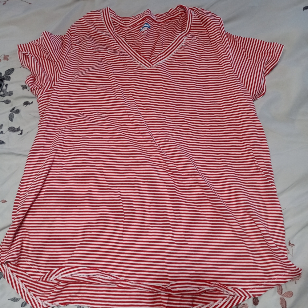 Red and white stripe shirt